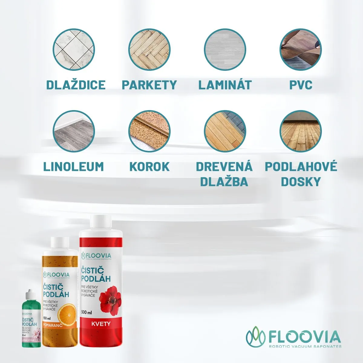 Čistiaci prostriedok do robotického vysávača Floovia, limetková vôňa — obrázok 6